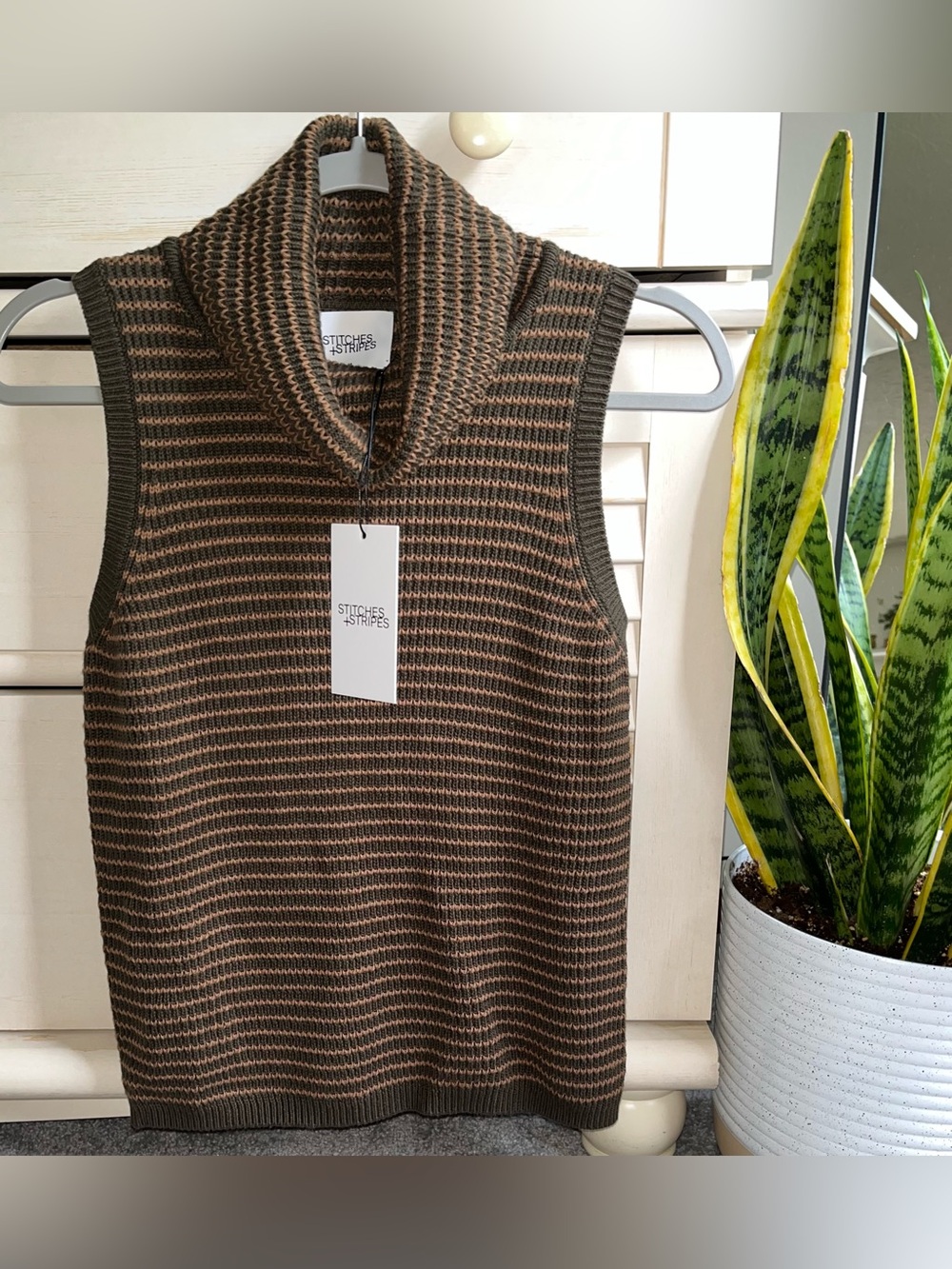 NWT Stitches & Stripes Santos Sleeveless Turtleneck 100% Cotton Top M